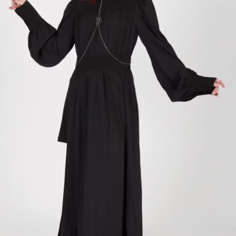 哥德五芒星护符仪式洋装 - 洋装/连衣裙 - 其他材质 黑色