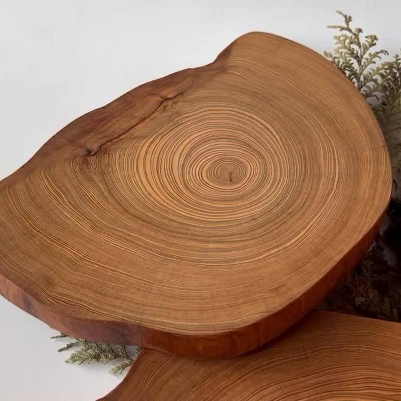台湾红桧浓香自然根瘤年轮纹杯垫/餐垫-散发木质芬芳 - 餐垫/桌巾 - 木头 