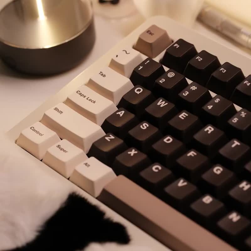 HMF毛绒熊猫造型键盘托鼠标托套装礼物送人桌搭装饰纯手工制 - 鼠标垫 - 其他材质 多色