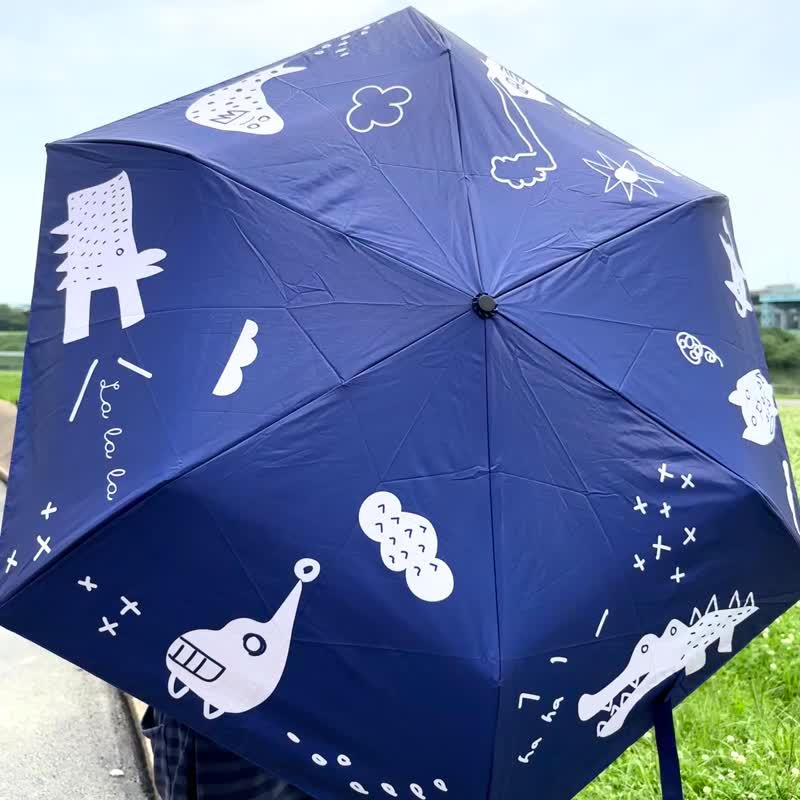La la la 超轻量两用晴雨伞__鳄鱼 - 雨伞/雨衣 - 防水材质 蓝色