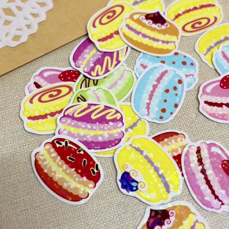 马卡龙贴纸 (27入) - 法式甜点贴纸组 - French Macaron Stickers - 贴纸 - 纸 多色
