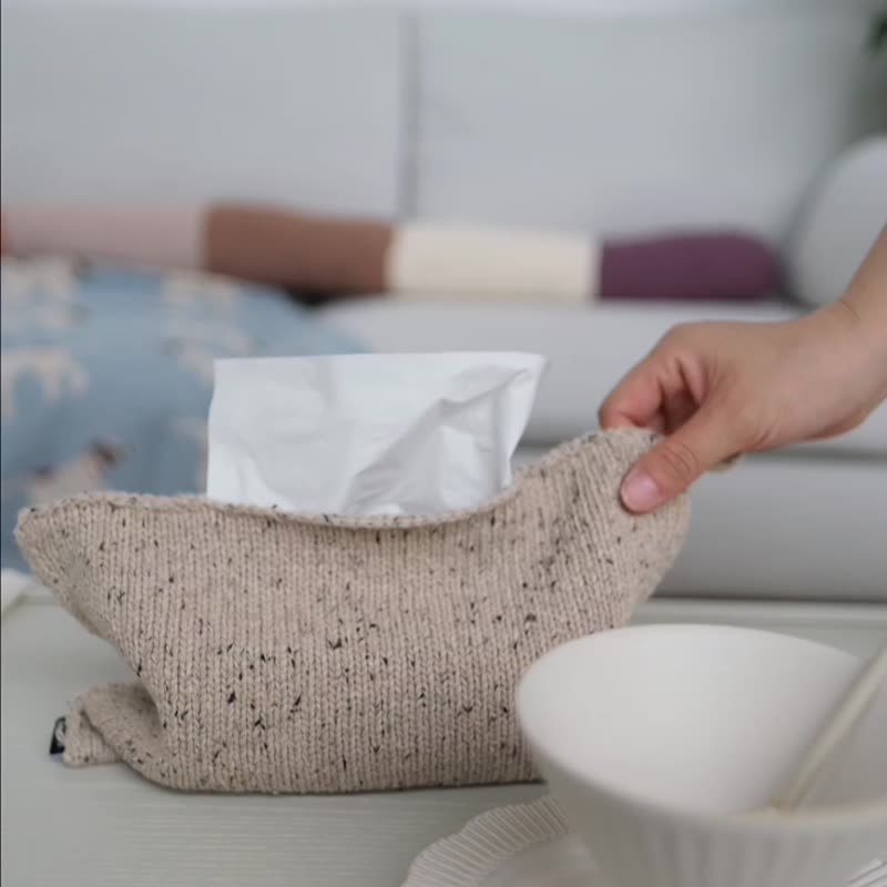 羊毛纸巾袋 可挂式抽纸袋 客餐厅卧室装饰纸巾盒 - 纸巾盒 - 羊毛 