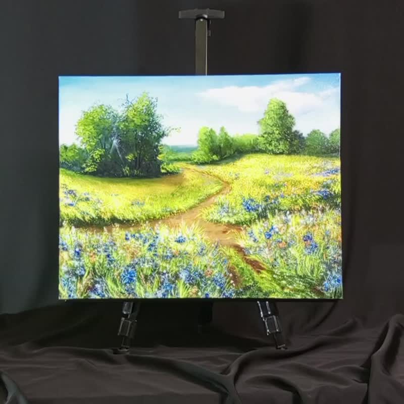 夏季景观。 不是印刷。 油画。 40厘米x50厘米画在画布上的油。 - 海报/装饰画/版画 - 其他材质 黄色
