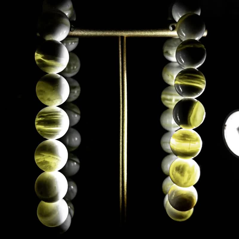 【一线砗磲】天然玉化黄金砗磲贝手链佛珠念珠 - 手链/手环 - 贝壳 黄色