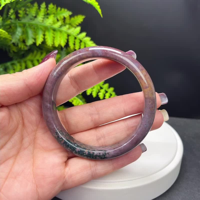 多彩海洋碧玉手镯 54MM 鱼籽老料天眼 玉髓手环 促进内心平衡和谐 - 手链/手环 - 半宝石 