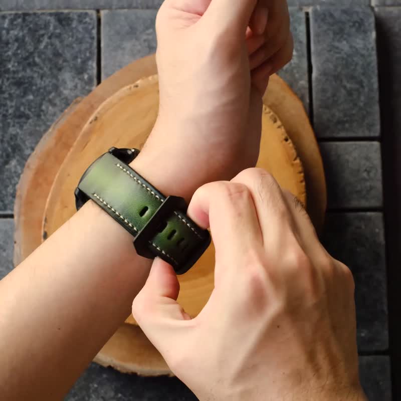 Garmin Watch Band With Quickfit Garmin Connector - 表带 - 真皮 绿色