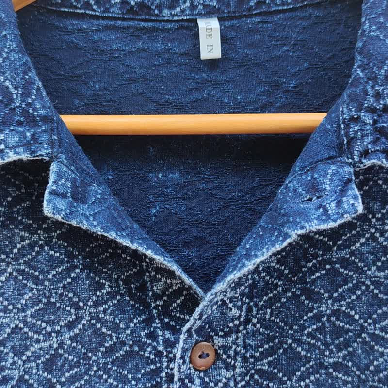 Shirt Jacket - 柔软棉质靛蓝染色夹克 - 女装休闲/机能外套 - 棉．麻 蓝色