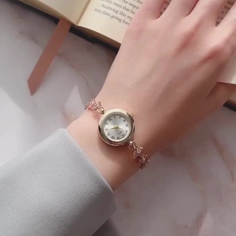 Patty / Pink Flower Bracelet Watch LI167