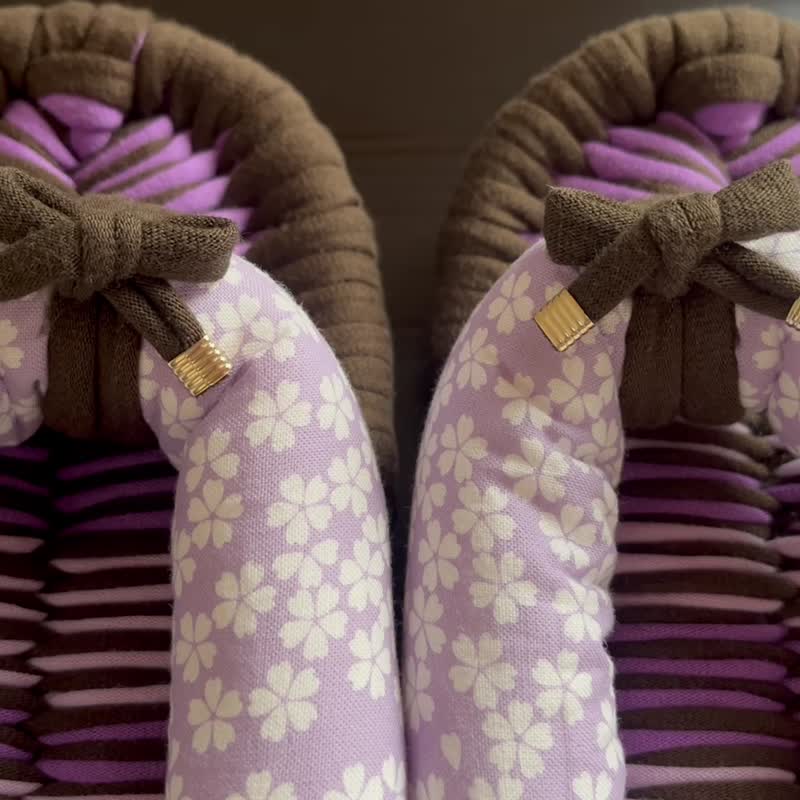 【FLIP TEE FLOP】24cm 布ぞうり ラベンダー 桜 - 室内拖鞋 - 棉．麻 紫色