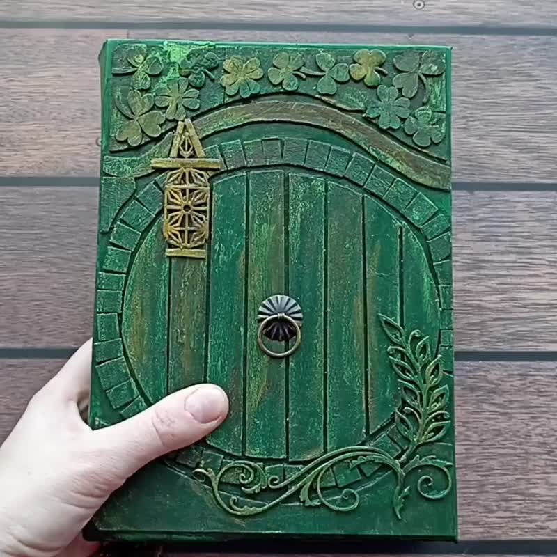 Large hobbit door journal Fairy grimoire for sale Lord of the Rings notebook - 笔记本/手帐 - 纸 绿色