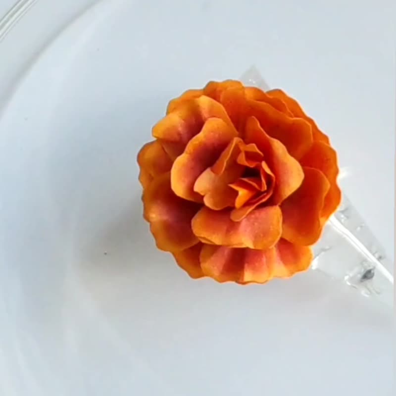 水溶环 金盏花　自由尺寸 - 戒指 - 纸 橘色